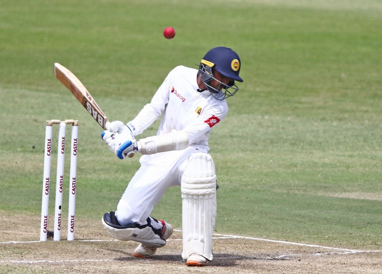 Oshada Fernando sways away from a bouncer, South Africa v Sri Lanka, 1st Test, Durban, 4th day, February 16, 2019
