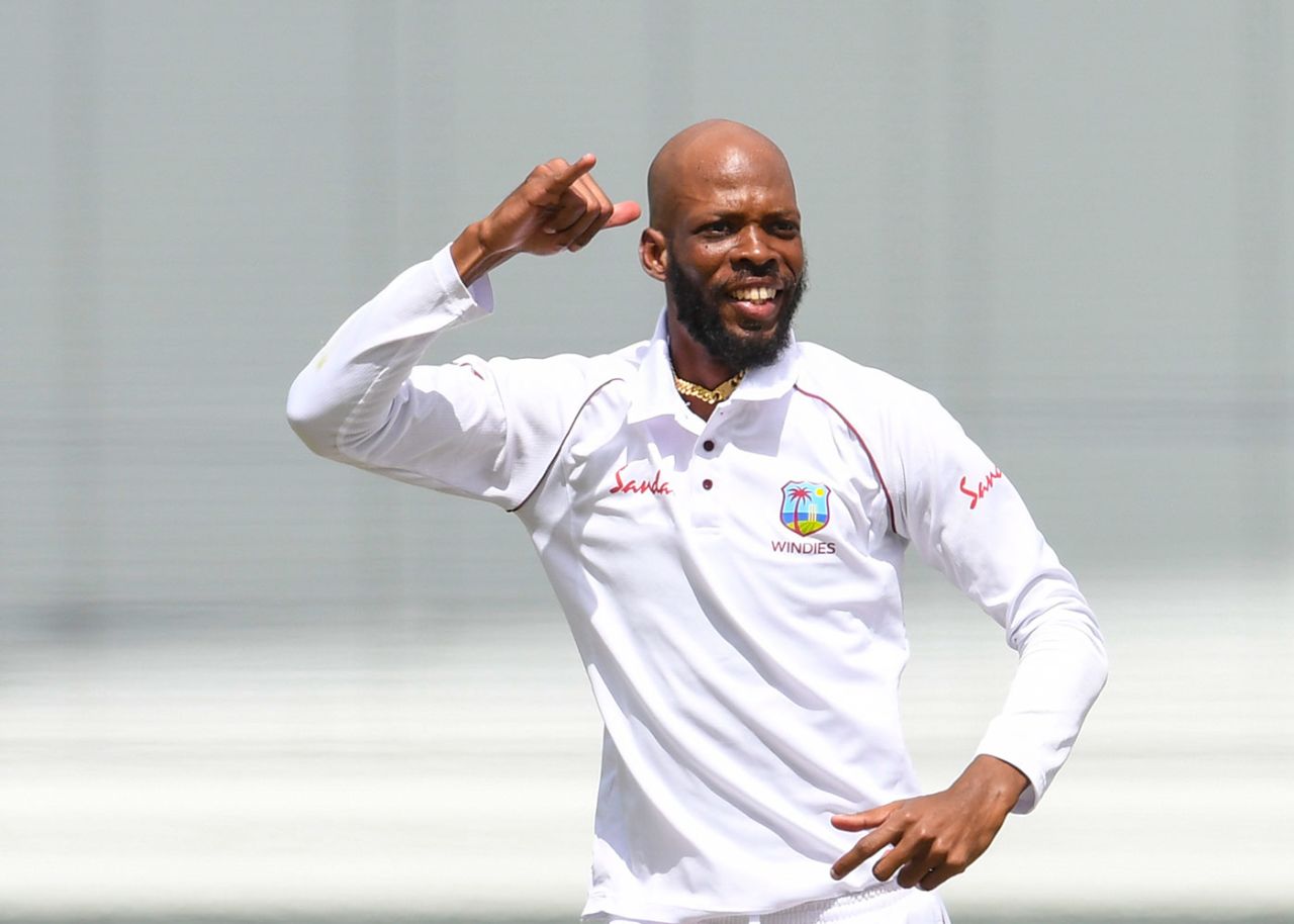 Roston Chase was West Indies' second-innings bowling hero, West Indies v England, 1st Test, Barbados, 4th day, January 26, 2019