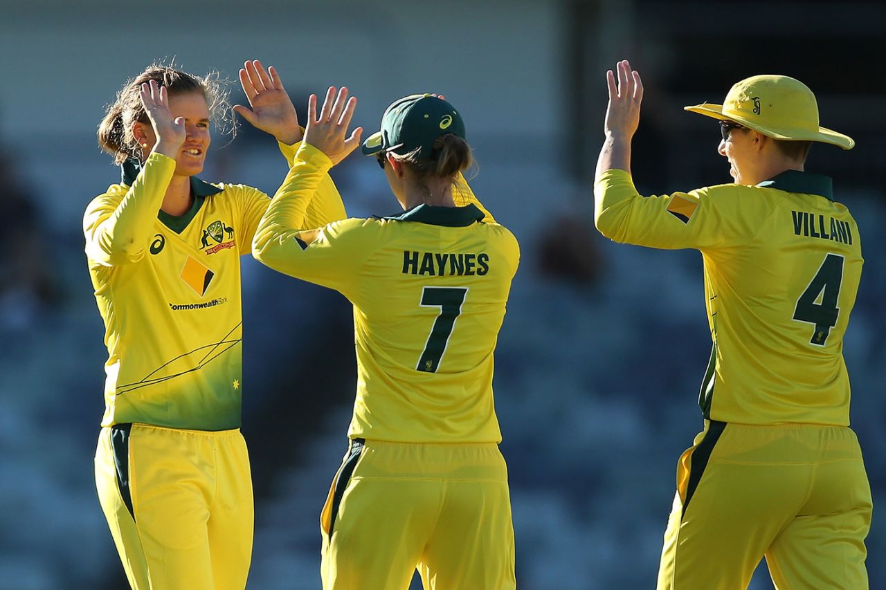 Jess Jonassen claimed four wickets, Australia Women v New Zealand Women, 1st ODI, Perth, February 22, 2019