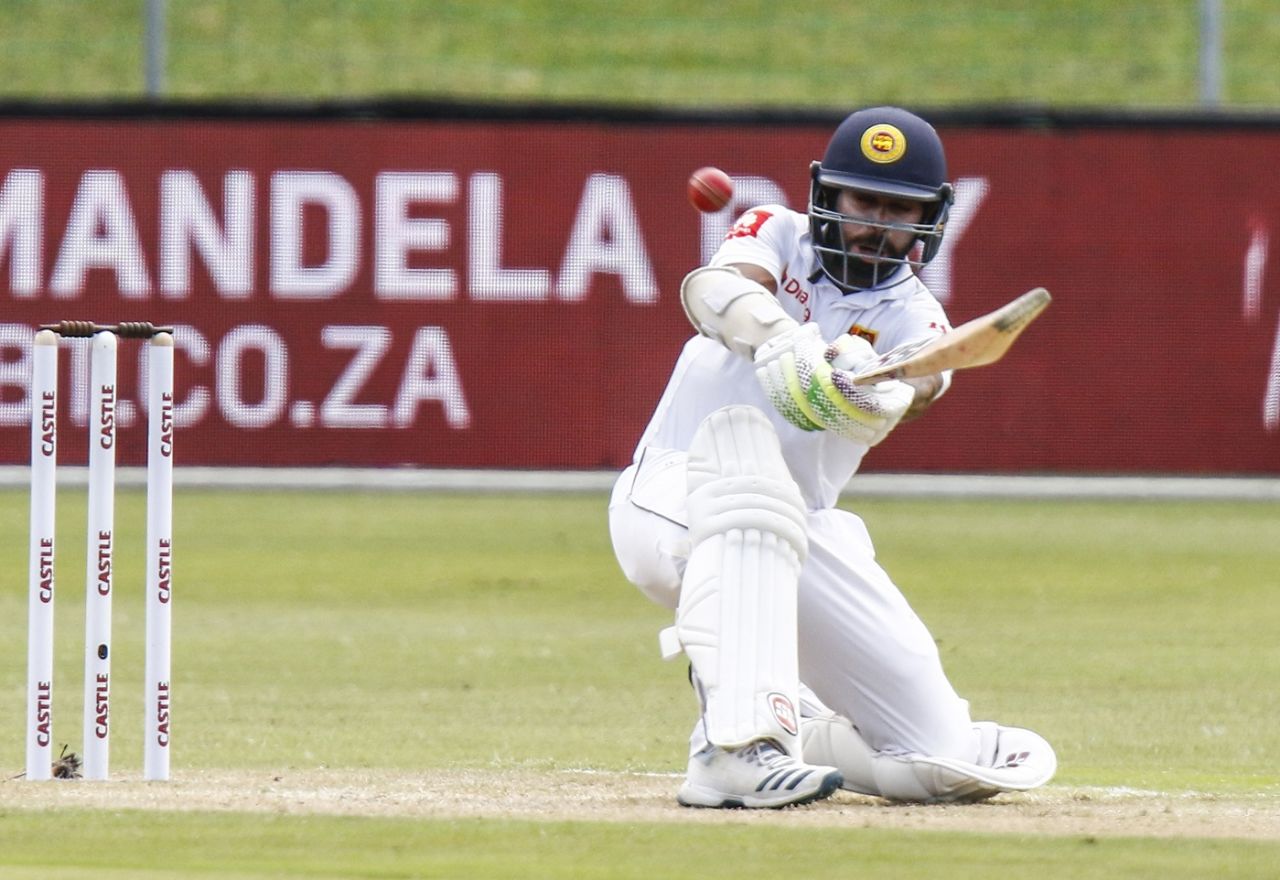 Niroshan Dickwella plays a lap shot, South Africa v Sri Lanka, 2nd Test, Port Elizabeth, 2nd day, February 22, 2019