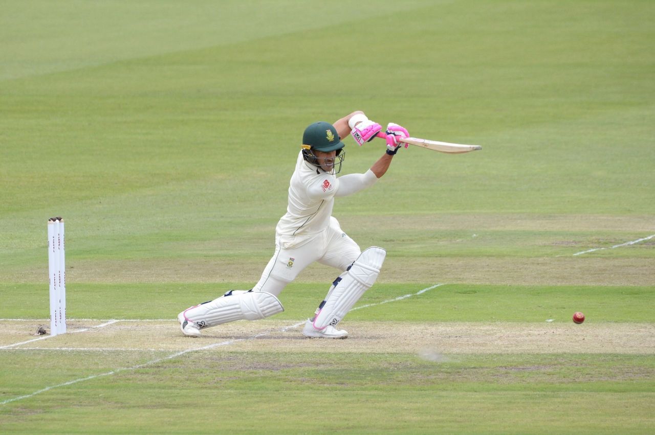 Faf du Plessis leans into a drive, South Africa v Sri Lanka, 2nd Test, Port Elizabeth, 2nd day, February 22, 2019