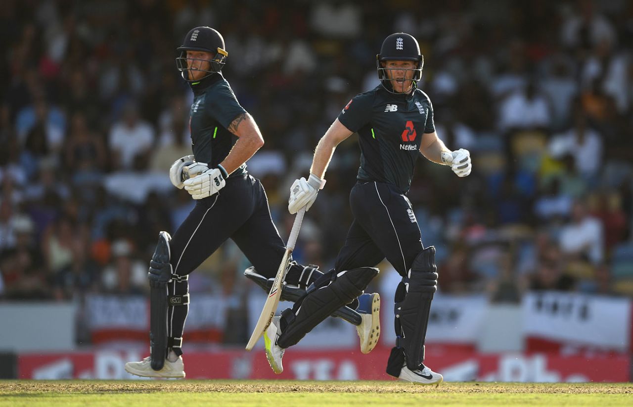 Ben Stokes and Eoin Morgan put on 99, West Indies v England, 2nd ODI, Barbados, February 22, 2019