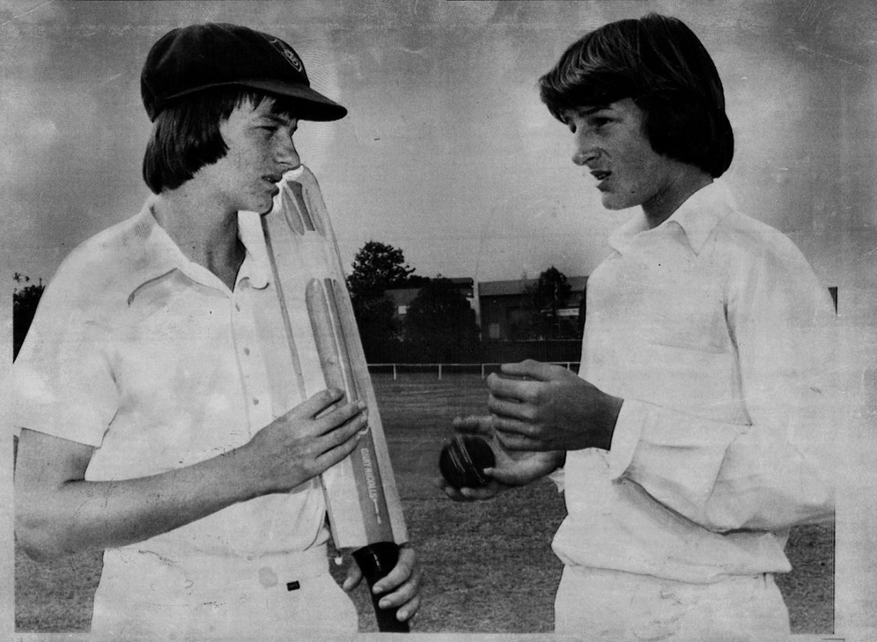 Fifteen-year-old Steve and Mark Waugh at Jensen Park in Sefton, January 6, 1981