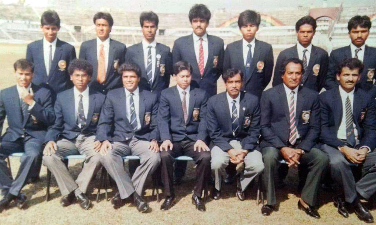 Altaf Hussain (seated, second from right) with the Bangladesh team at the SAARC cricket tournament in 1992