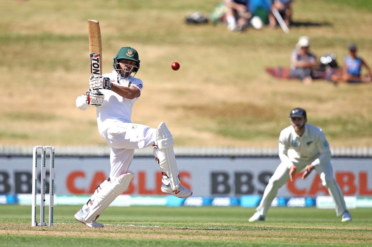 Shadman Islam pulls, New Zealand v Bangladesh, 1st Test, Hamilton, 1st day, February 28, 2019