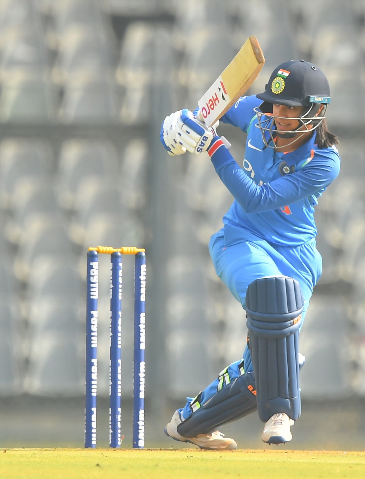 Smrithi Mandhana flicks the ball into the legside, India Women v England Women, 3rd ODI, Mumbai, February 28, 2019