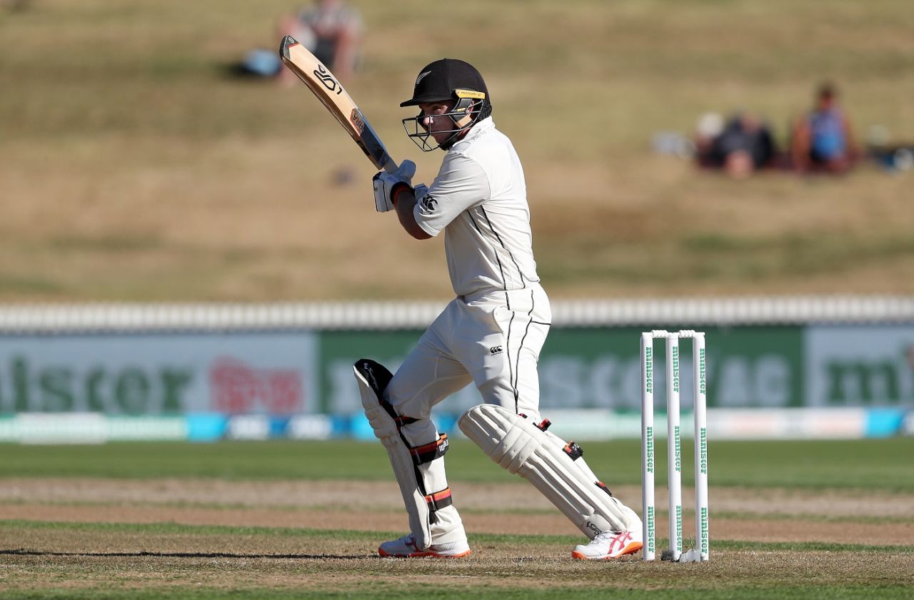 Tom Latham goes through the off side, New Zealand v Bangladesh, 1st Test, Hamilton, 1st day, February 28, 2019