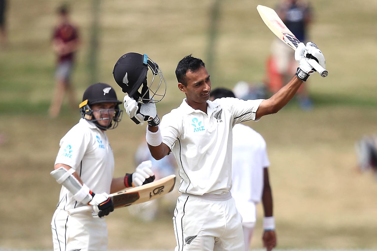 Jeet Raval reached his maiden Test hundred, New Zealand v Bangladesh, 1st Test, Hamilton, 2nd day, March 1, 2019