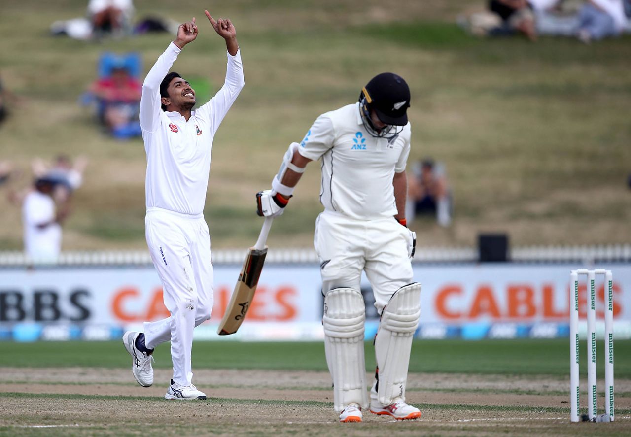 Soumya Sarkar ended Tom Latham's long stay, New Zealand v Bangladesh, 1st Test, Hamilton, 2nd day, March 1, 2019