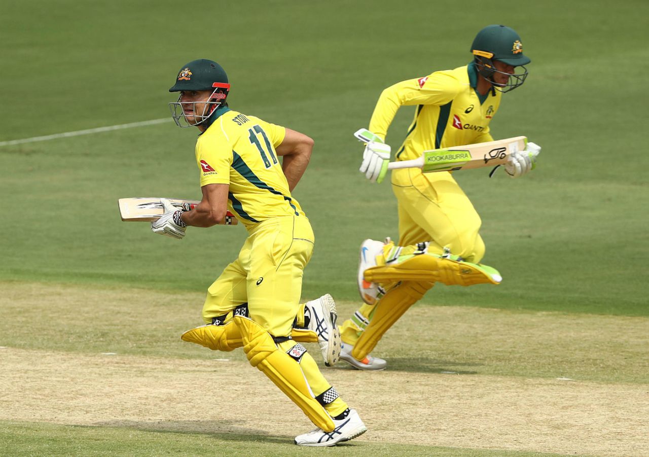 Usman Khawaja and Marcus Stoinis steadied Australia, India v Australia, 1st ODI, Hyderabad, March 2, 2019