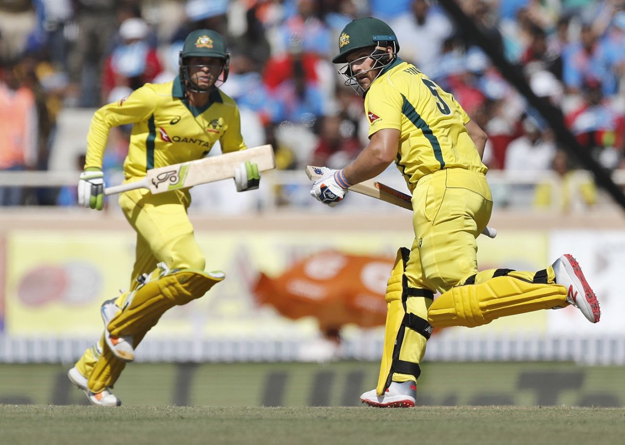 Aaron Finch and Usman Khawaja set a solid foundation, India v Australia, 3rd ODI, Ranchi, March 8, 2019