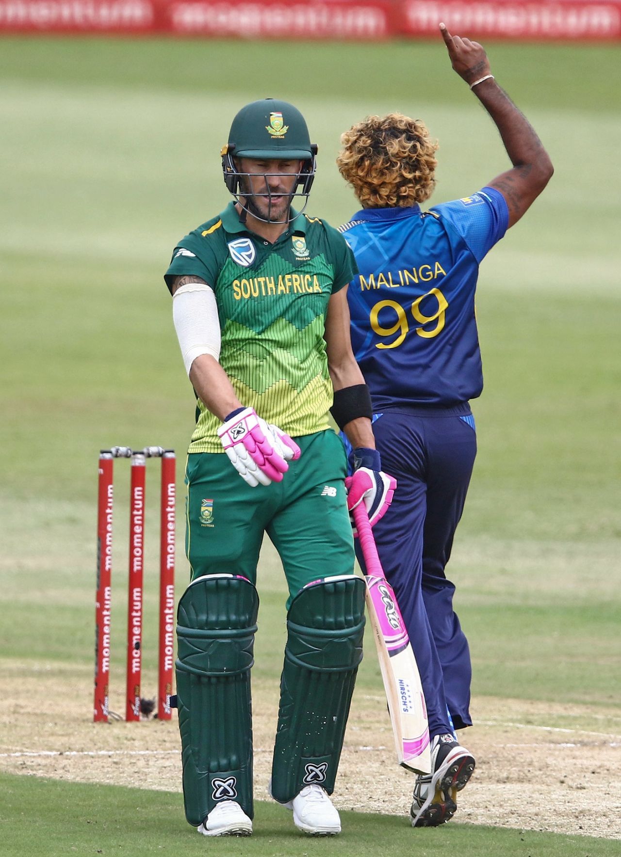 Lasith Malinga dismissed Faf du Plessis for 36, South Africa v Sri Lanka, 4th ODI, Durban, March 10, 2019