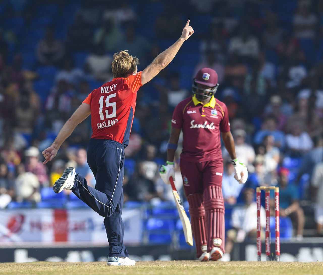 David Willey claimed a four-wicket haul, West Indies v England, 3rd T20I, St Kitts, March 10, 2019