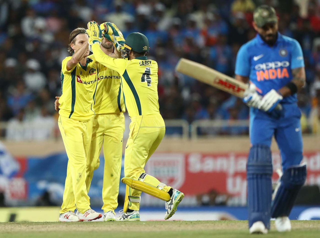 Virat Kohli was trapped leg before by Adam Zampa, India v Australia, 1st ODI, Hyderabad, March 1, 2019