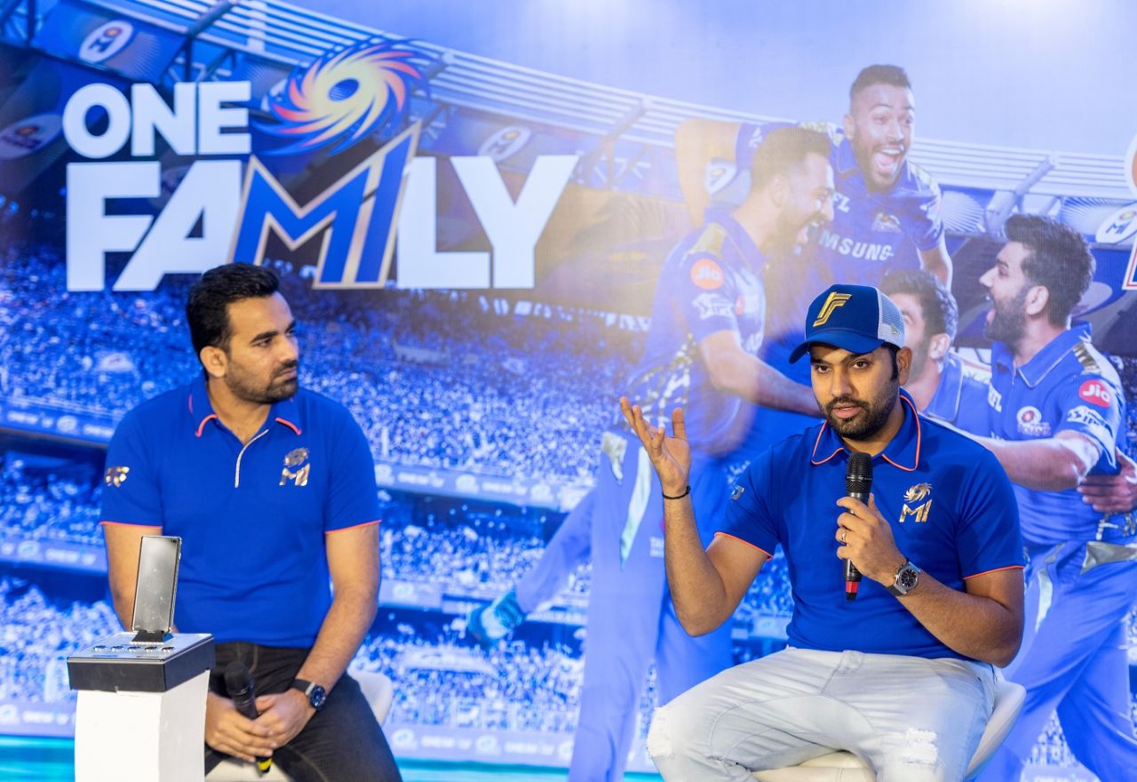 Rohit Sharma and Zaheer Khan at a media interaction ahead of the IPL season, Mumbai, March 19, 2019