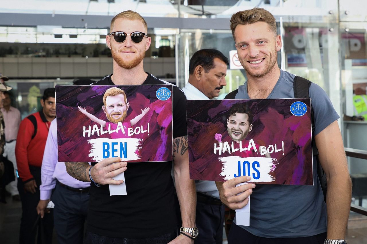 Rajasthan Royals' English imports Ben Stokes and Jos Buttler in Jaipur