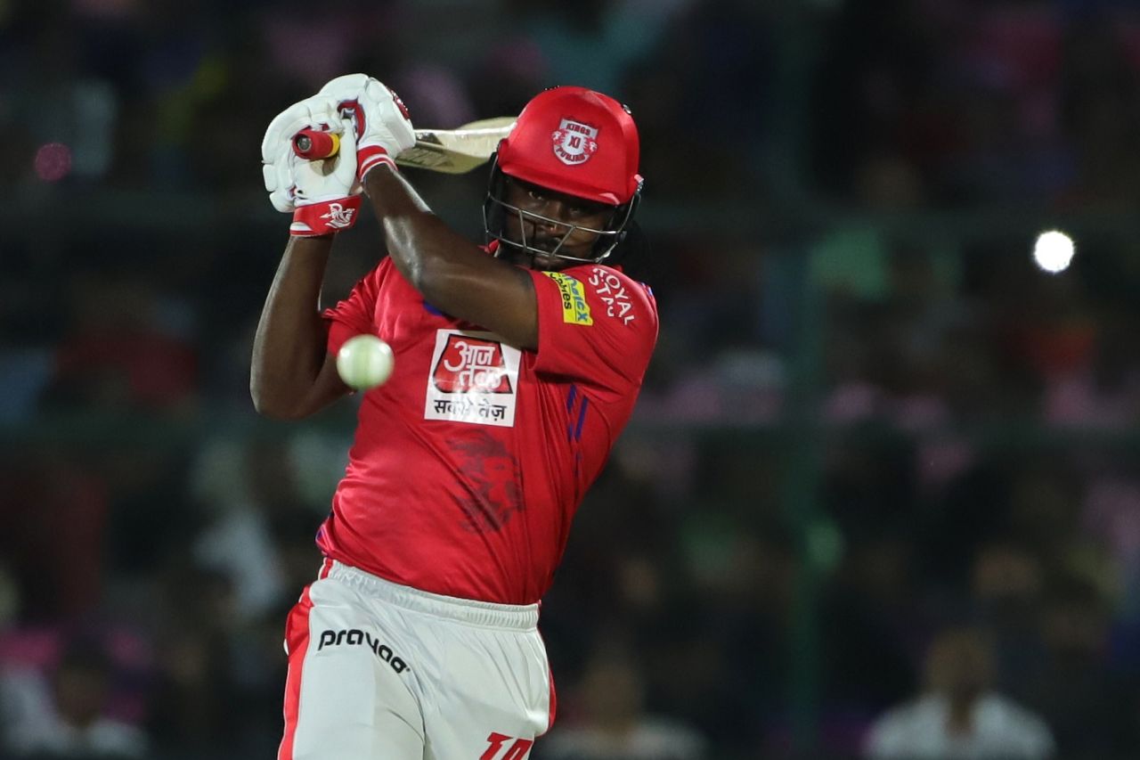 Chris Gayle was at his blistering best after taking his time to get going, Rajasthan Royals v Kings XI Punjab, Indian Premier League 2019, Jaipur, March 25, 2019