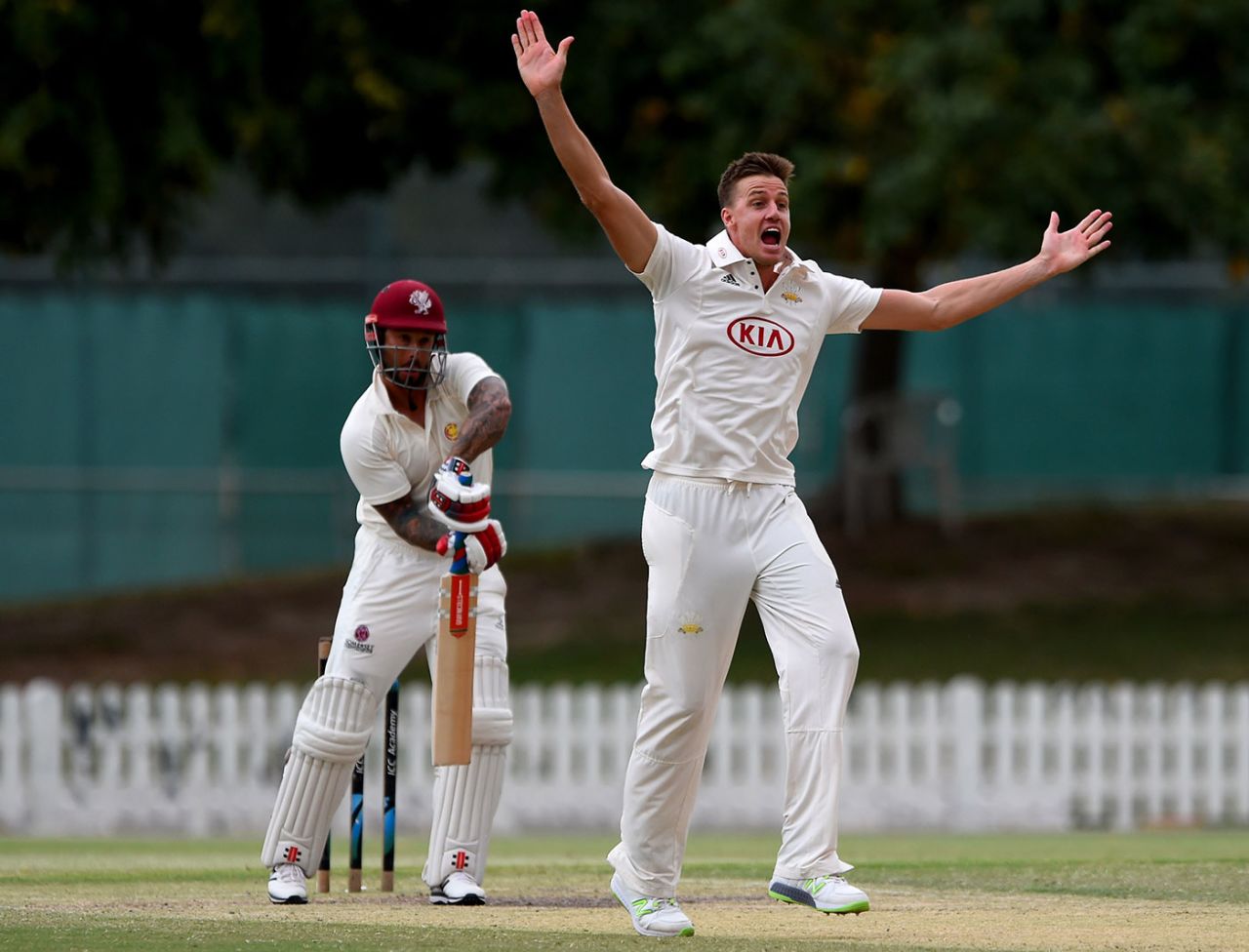 Morne Morkel appeals for a wicket, MCC v Surrey, County Champion match, day four, Dubai, March 27, 2019