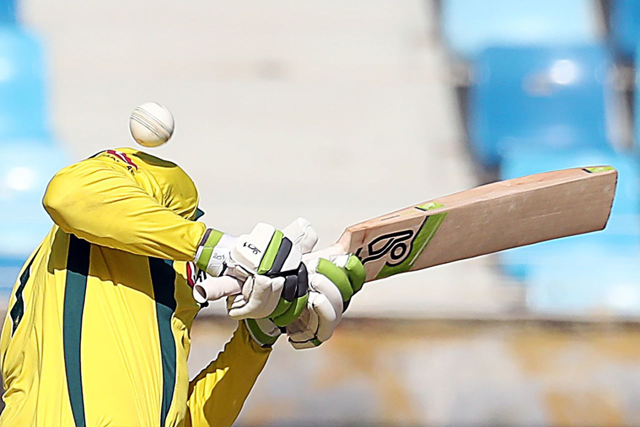 Aaron Finch sways out of line, Pakistan v Australia, 4th ODI, Dubai, March 29, 2019