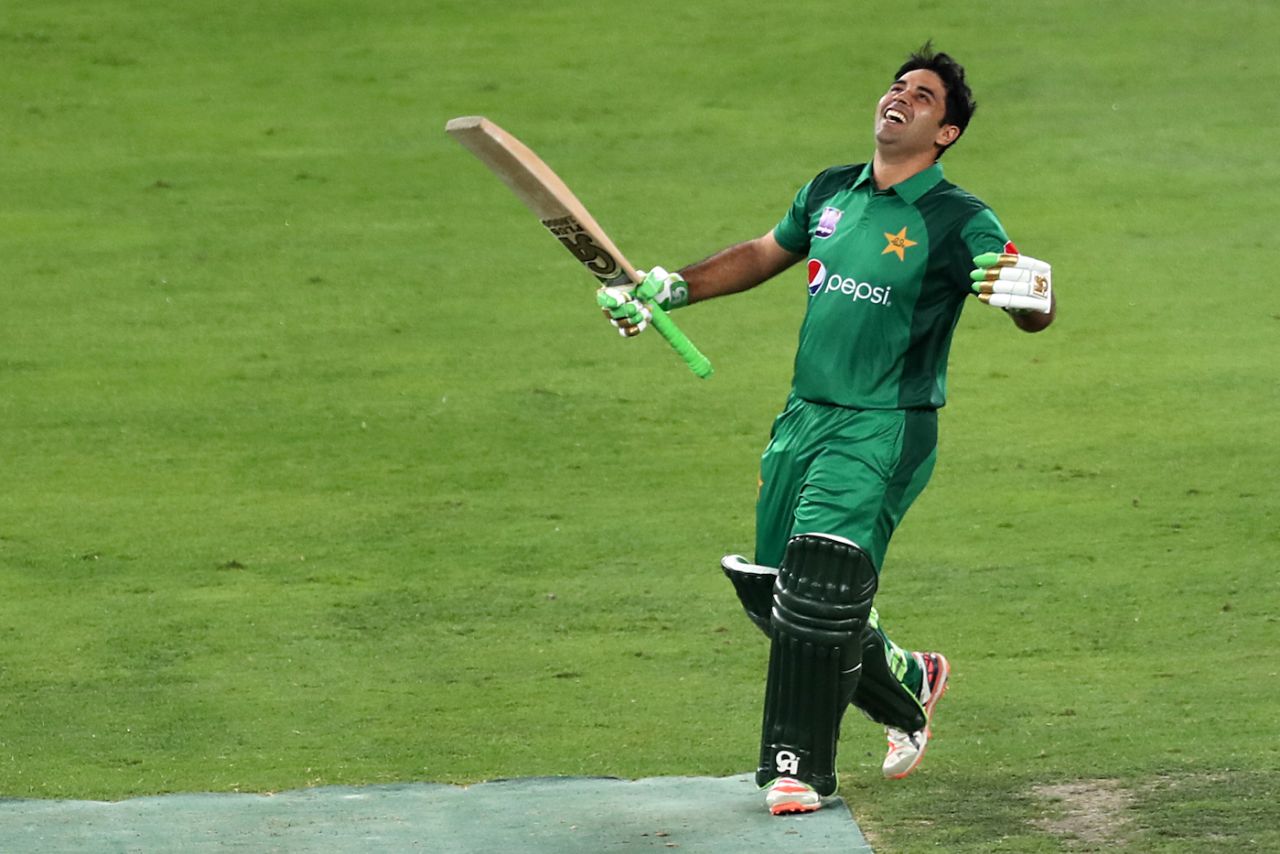 Abid Ali is all smiles after his century, Pakistan v Australia, 4th ODI, Dubai, March 29, 2019
