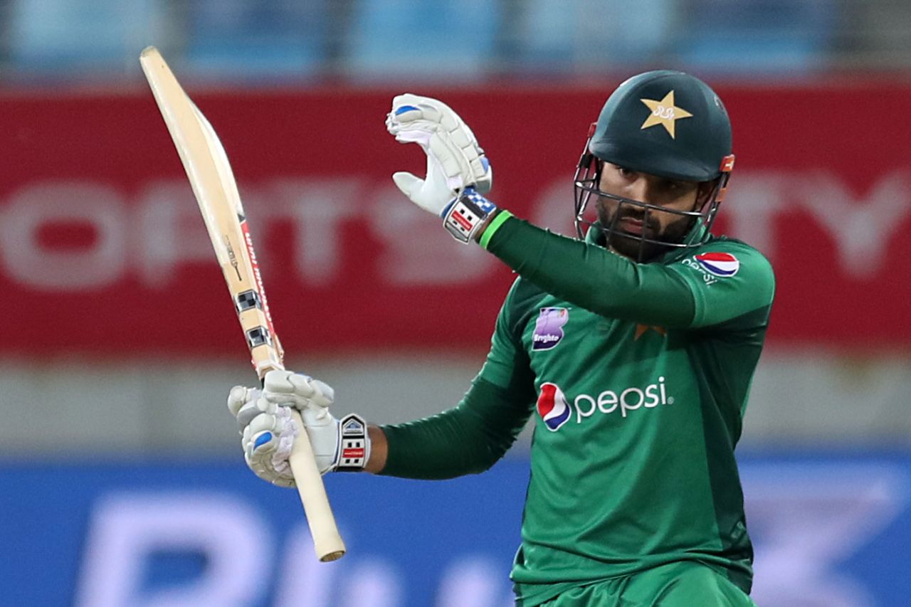 Mohammad Rizwan gestures at the dressing room, Pakistan v Australia, 4th ODI, Dubai, March 29, 2019