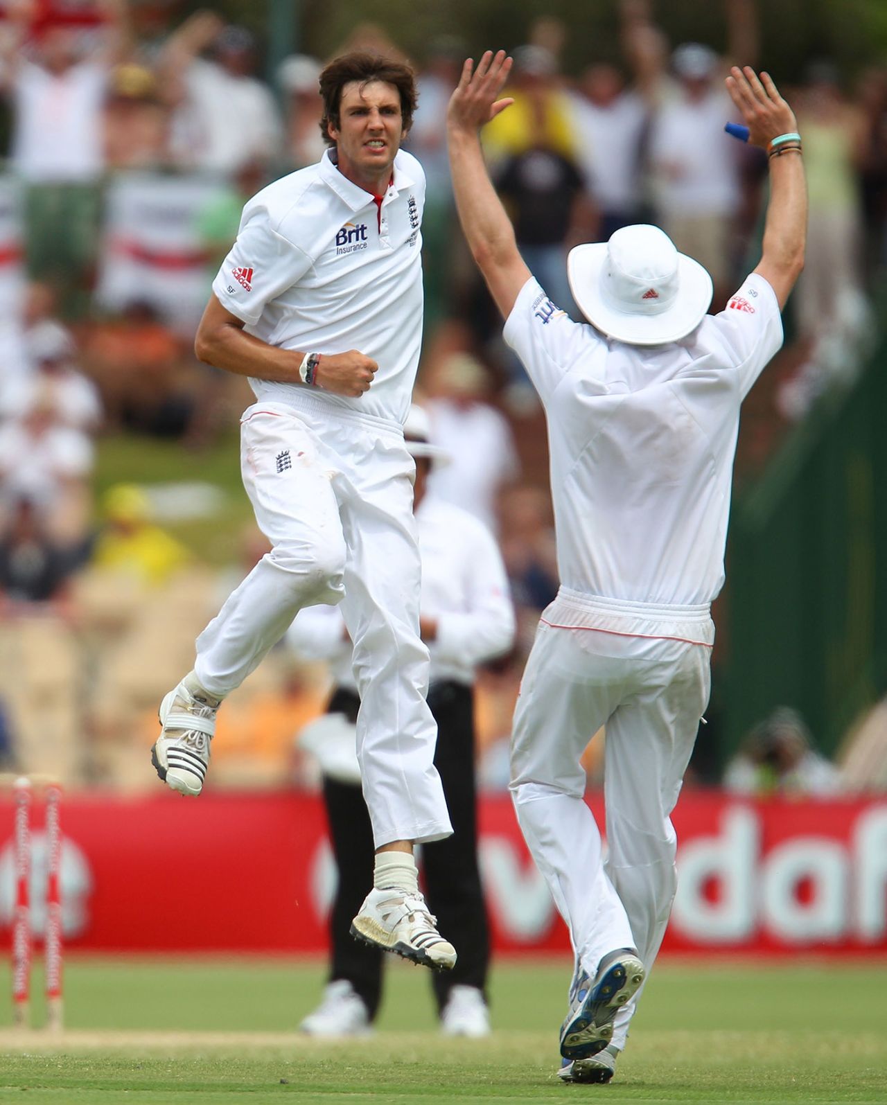 Steven Finn claims a wicket on the 2010-11 Ashes tour