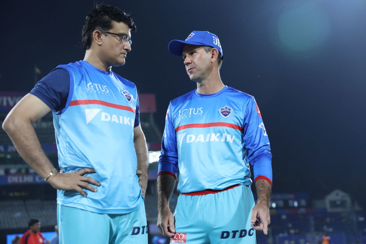 Sourav Ganguly and Ricky Ponting have a tough task ahead of them as team advisor and coach, Delhi Capitals v Sunrisers Hyderabad, IPL 2019, Delhi, April 4, 2019