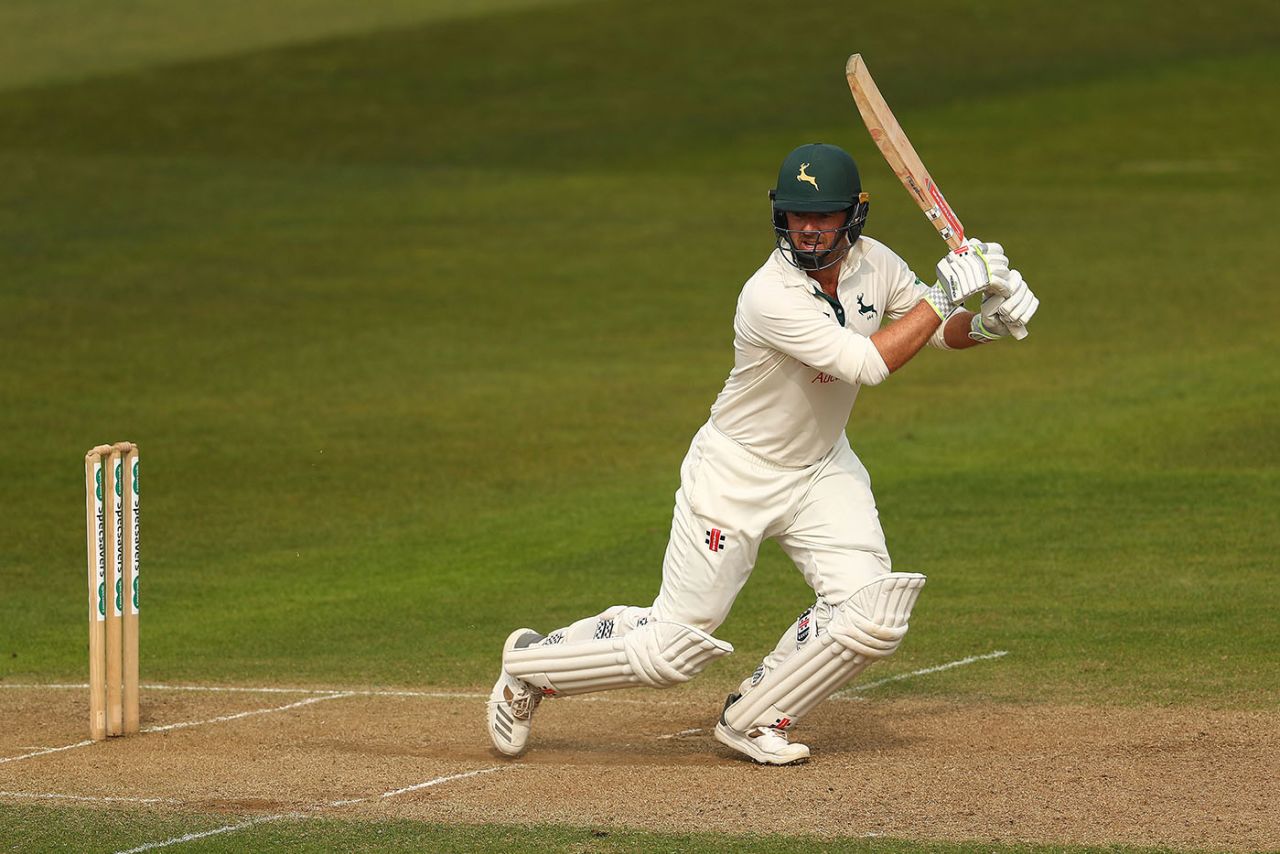 Chris Nash steers into the off side, Notts v Yorkshire, County Championship Division One, Trent Bridge, April 7, 2019
