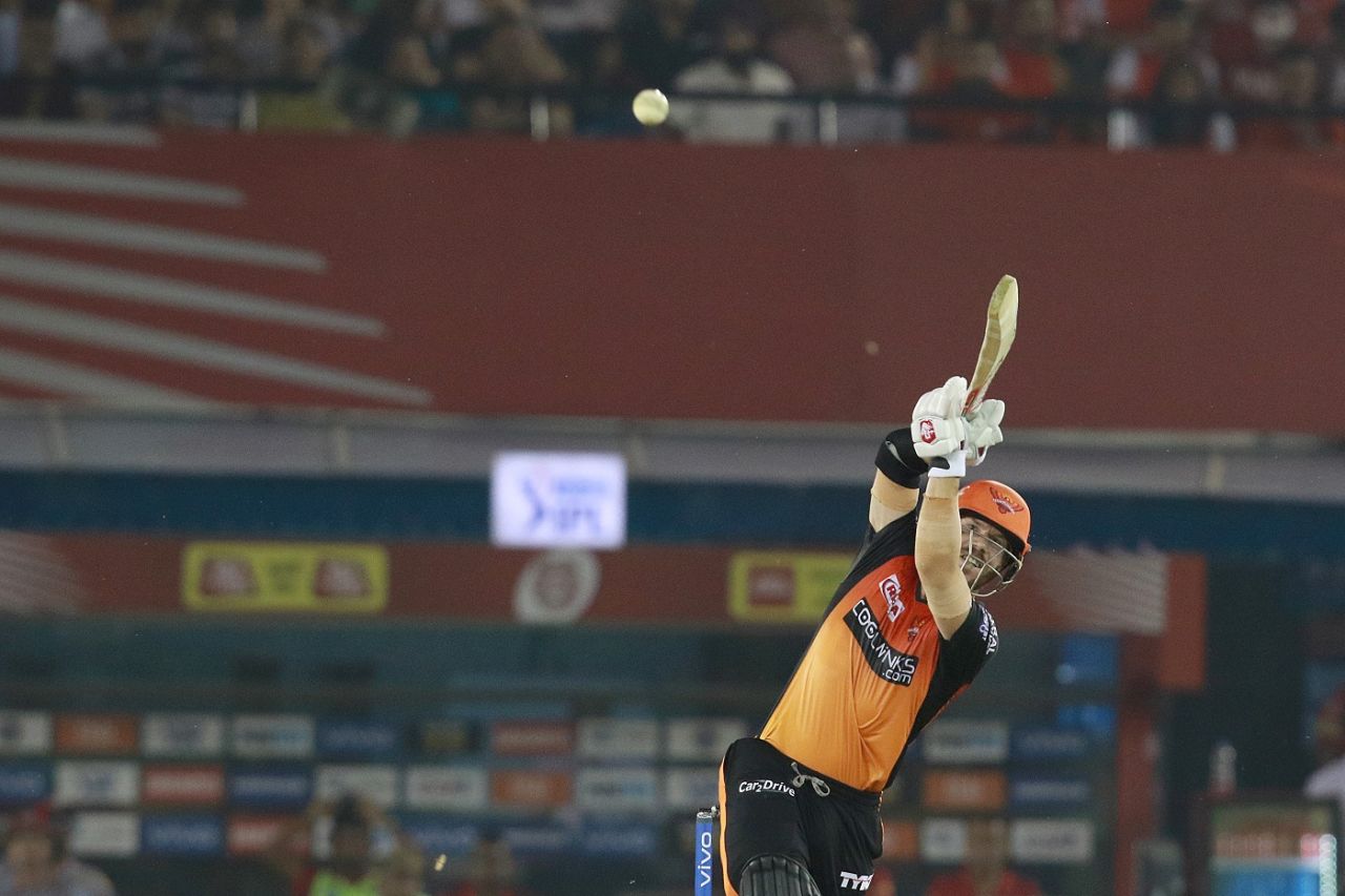 David Warner batted through the innings, scoring an unbeaten 70, Kings XI Punjab v Sunrisers Hyderabad, IPL 2019, Mohali, April 8, 2019