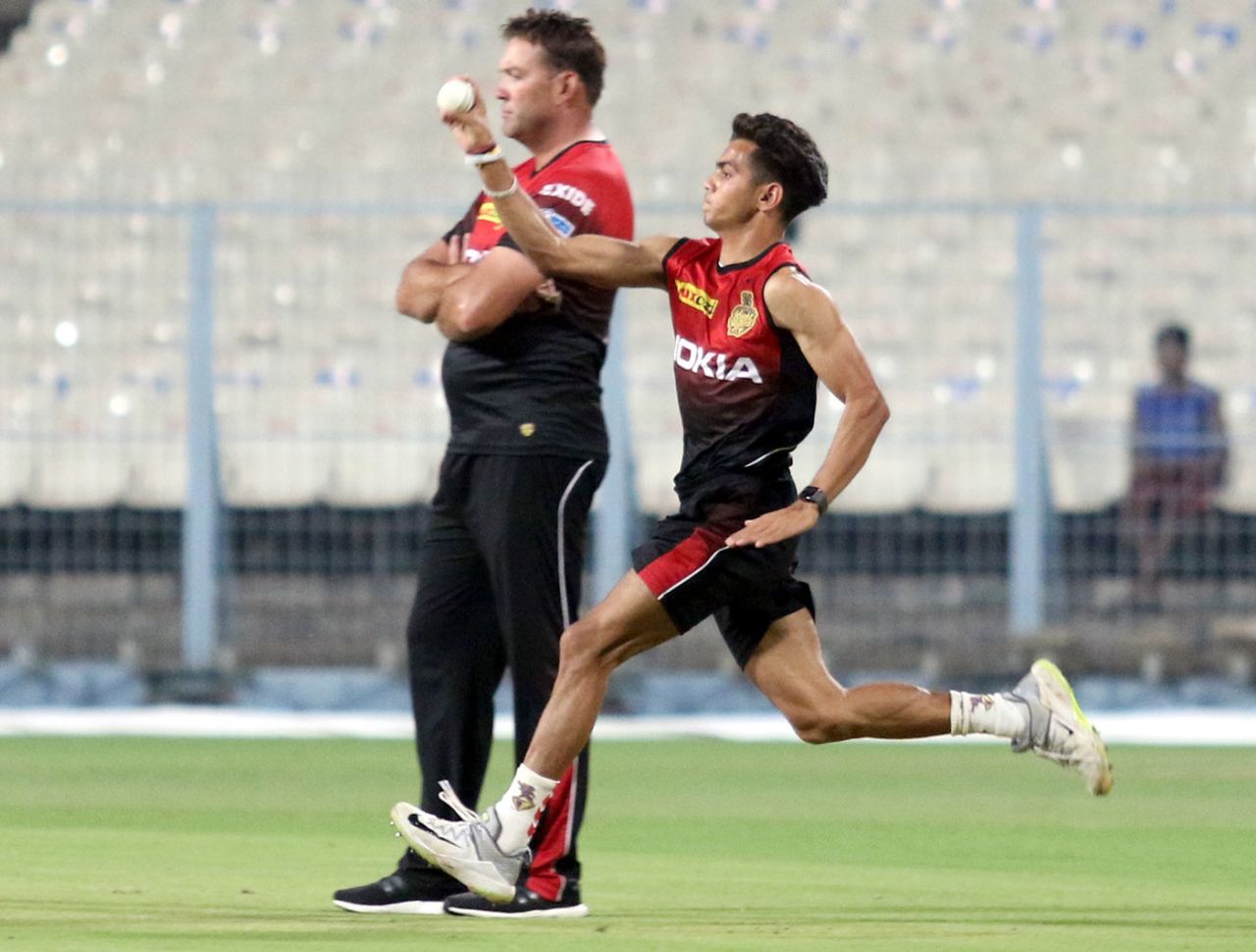 Kamlesh Nagarkoti during a practice session, Kolkata Knight Riders, IPL 2019, April 9, 2019