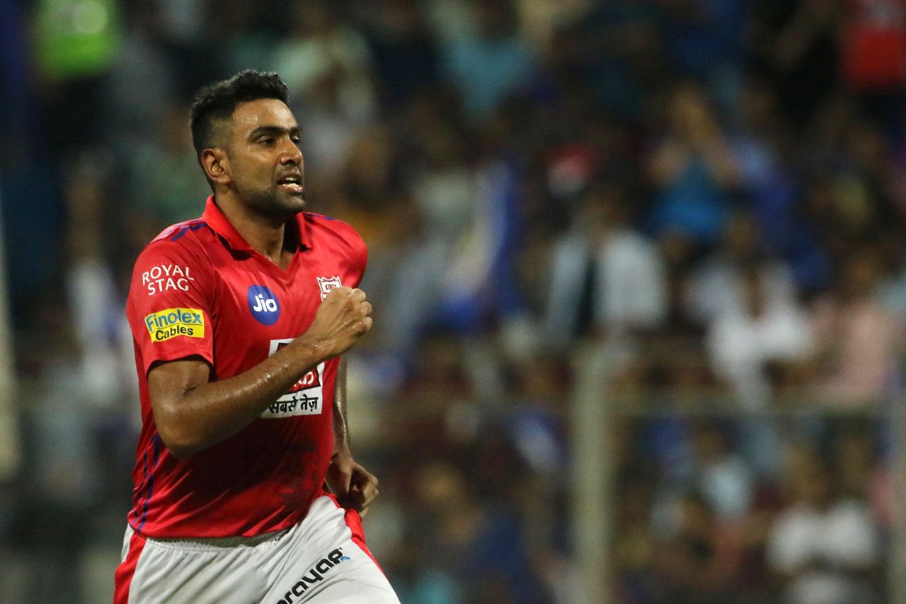 R Ashwin is pumped up after taking a wicket, Mumbai Indians v Kings XI Punjab, IPL 2019, Mumbai, April 10, 2019