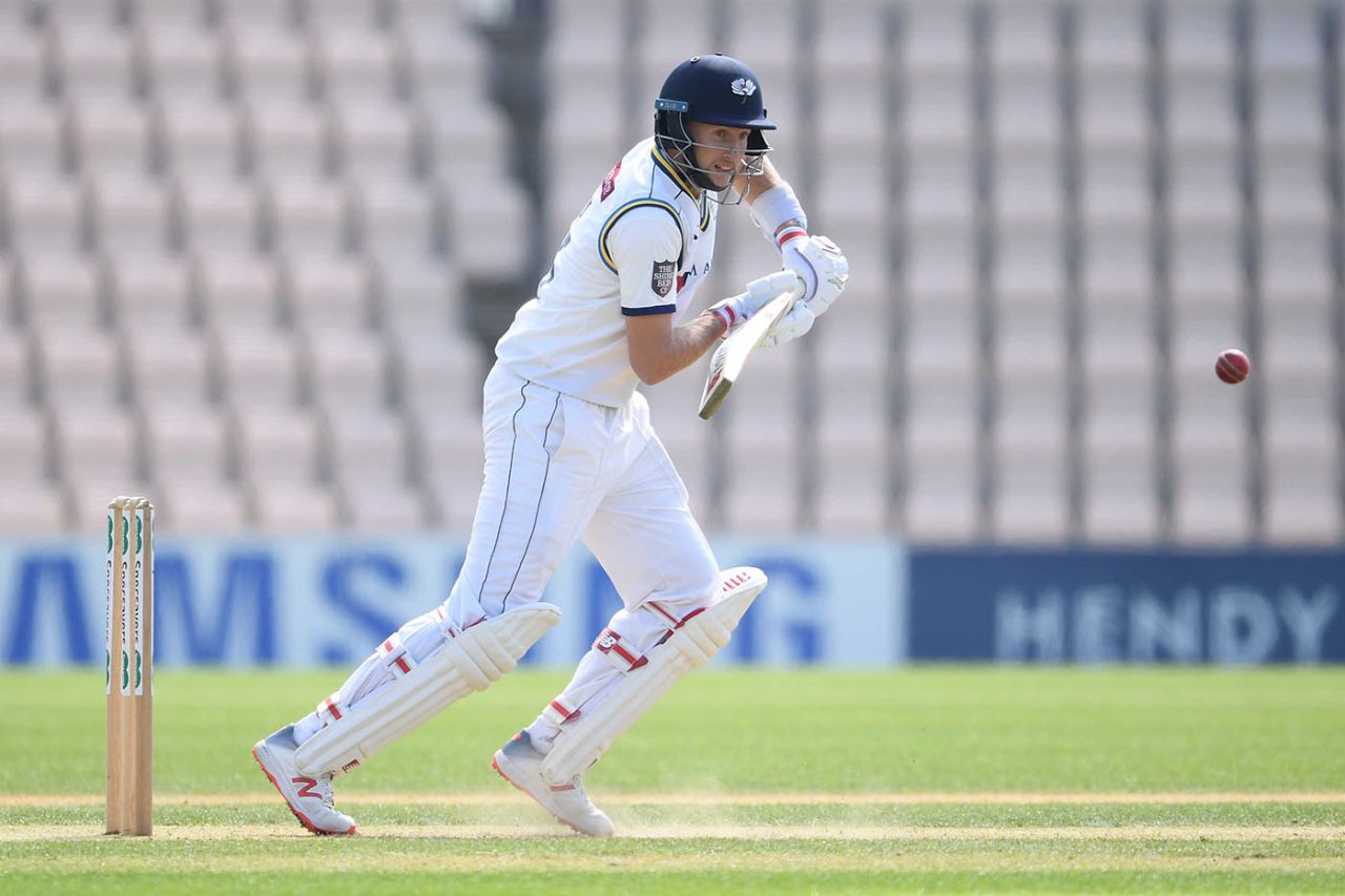 Joe Root of Yorkshire hits out at Hampshire, County Championship Division One, Ageas Bowl, April 11, 2019