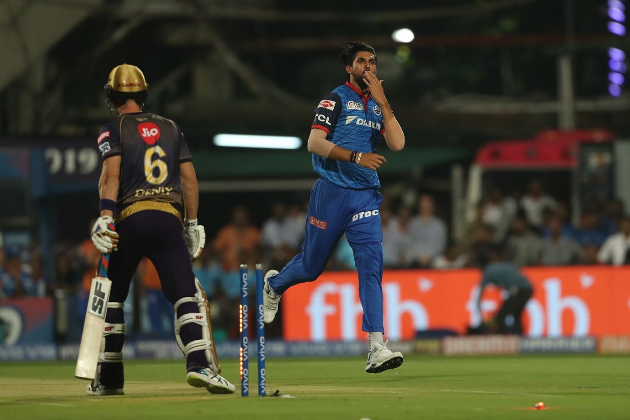 Ishant Sharma floored Joe Denly's stumps first ball, Kolkata Knight Riders v Delhi Capitals, IPL 2019, Kolkata, April 12, 2019