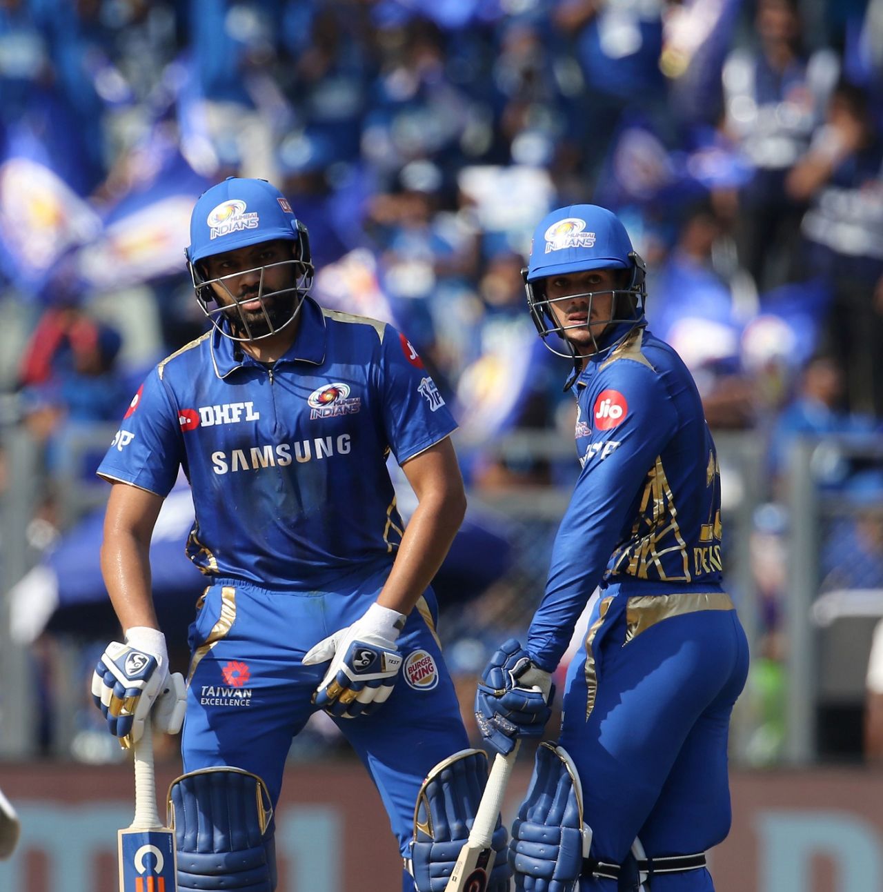 Rohit Sharma and Quinton de Kock put on a big opening stand, Mumbai Indians v Rajasthan Royals, IPL 2019, Mumbai, April 13, 2019