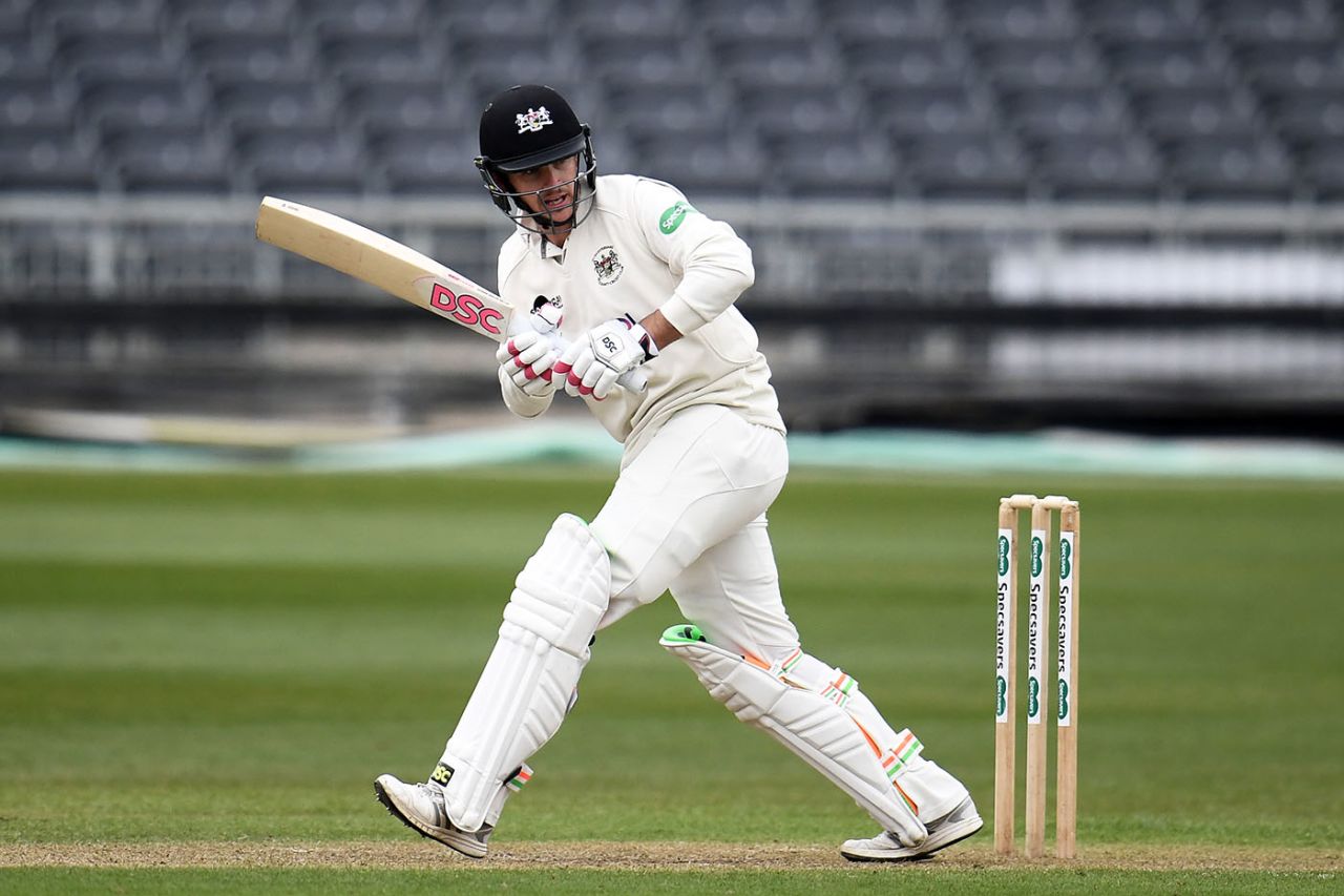 Gareth Roderick works the ball into the leg side, Gloucestershire v Derbyshire, County Championship, Division Two, Bristol, April 12, 2019