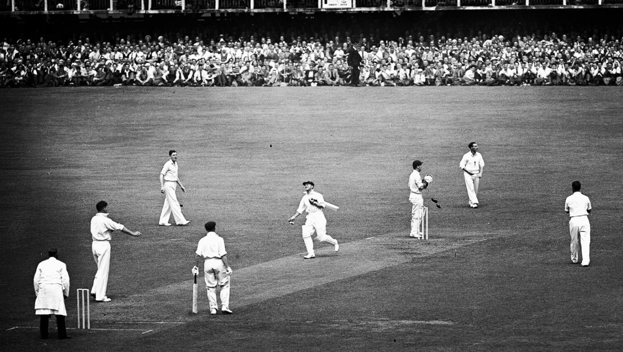 Don Bradman is caught off Alec Bedser's bowling for 38, England v Australia, 2nd Test, Lord's, 1st day, June 24, 1948