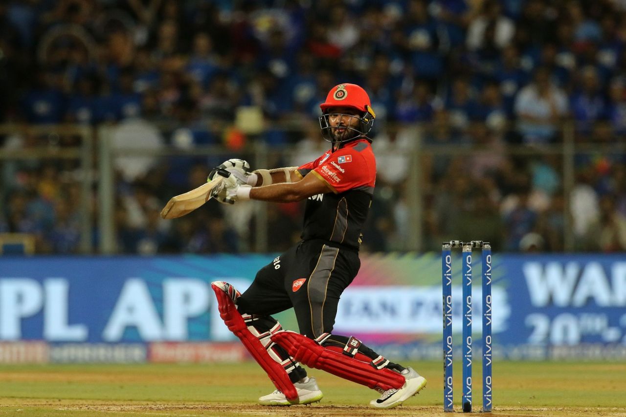 Parthiv Patel cuts the ball away, Mumbai Indians v Royal Challengers Bangalore, IPL 2019, Mumbai, April 15, 2019