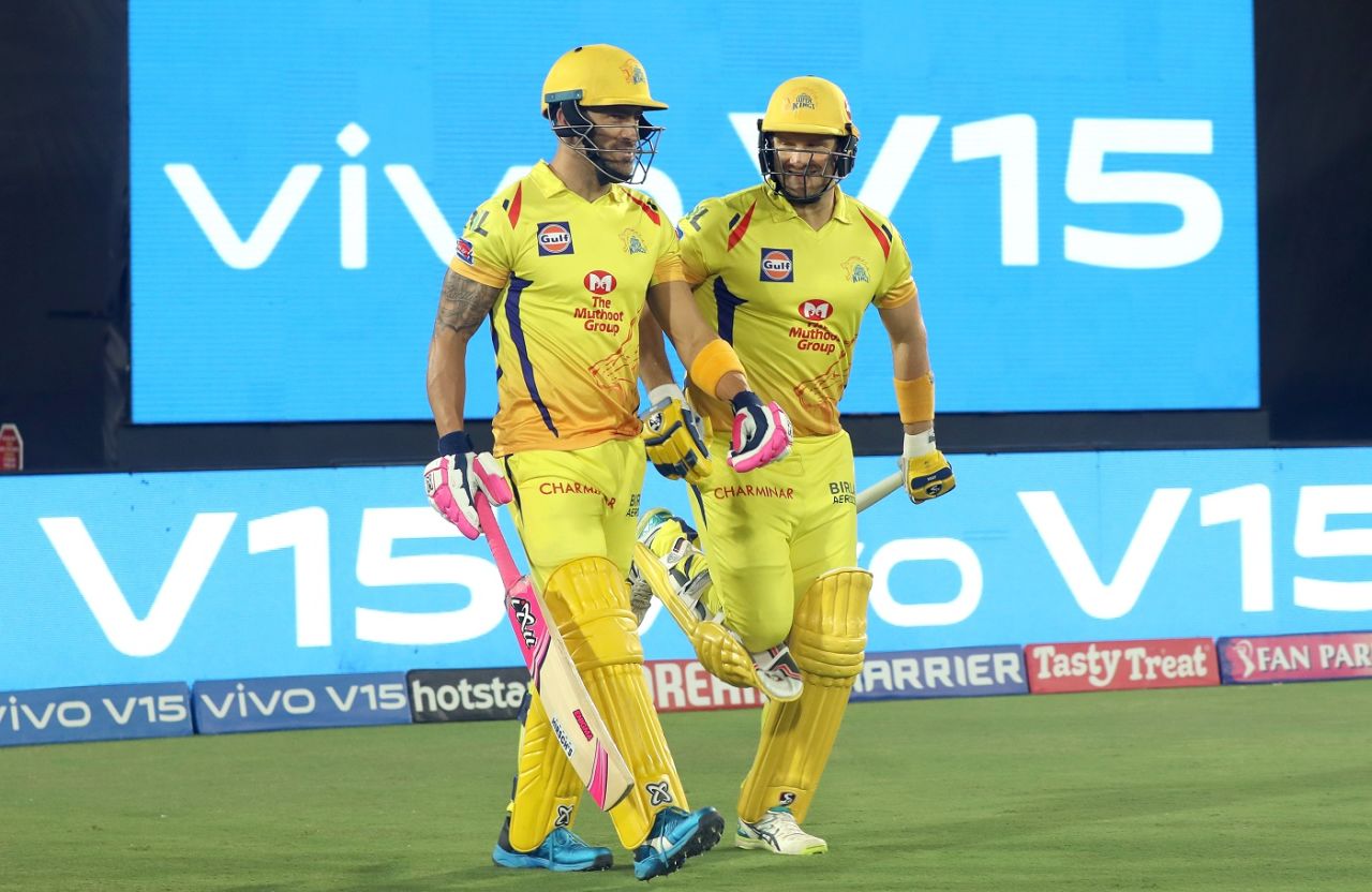 Faf du Plessis and Shane Watson gave CSK a solid start, Sunrisers Hyderabad v Chennai Super Kings, IPL 2019, Hyderabad, April 17, 2019