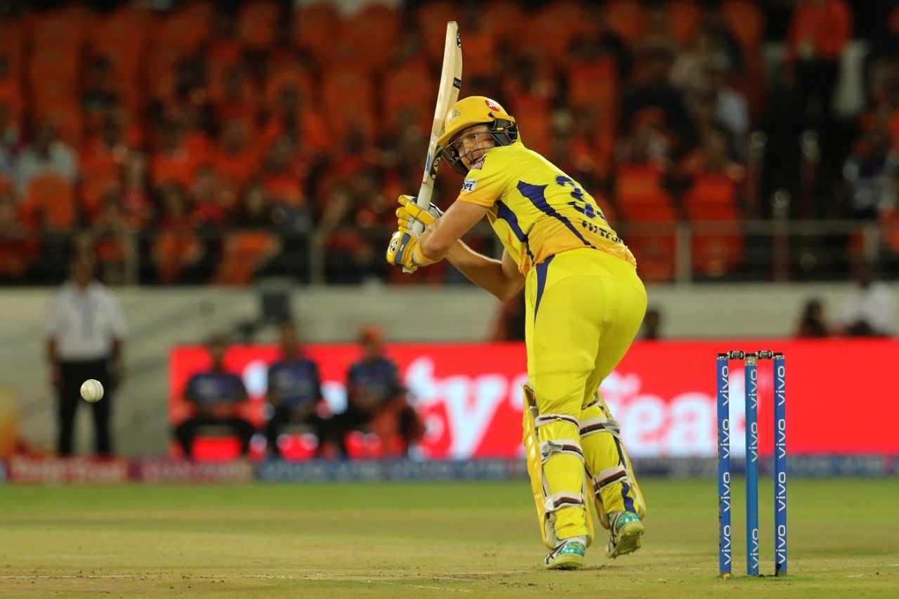 Shane Watson glances one away, Sunrisers Hyderabad v Chennai Super Kings, IPL 2019, Hyderabad, April 17, 2019