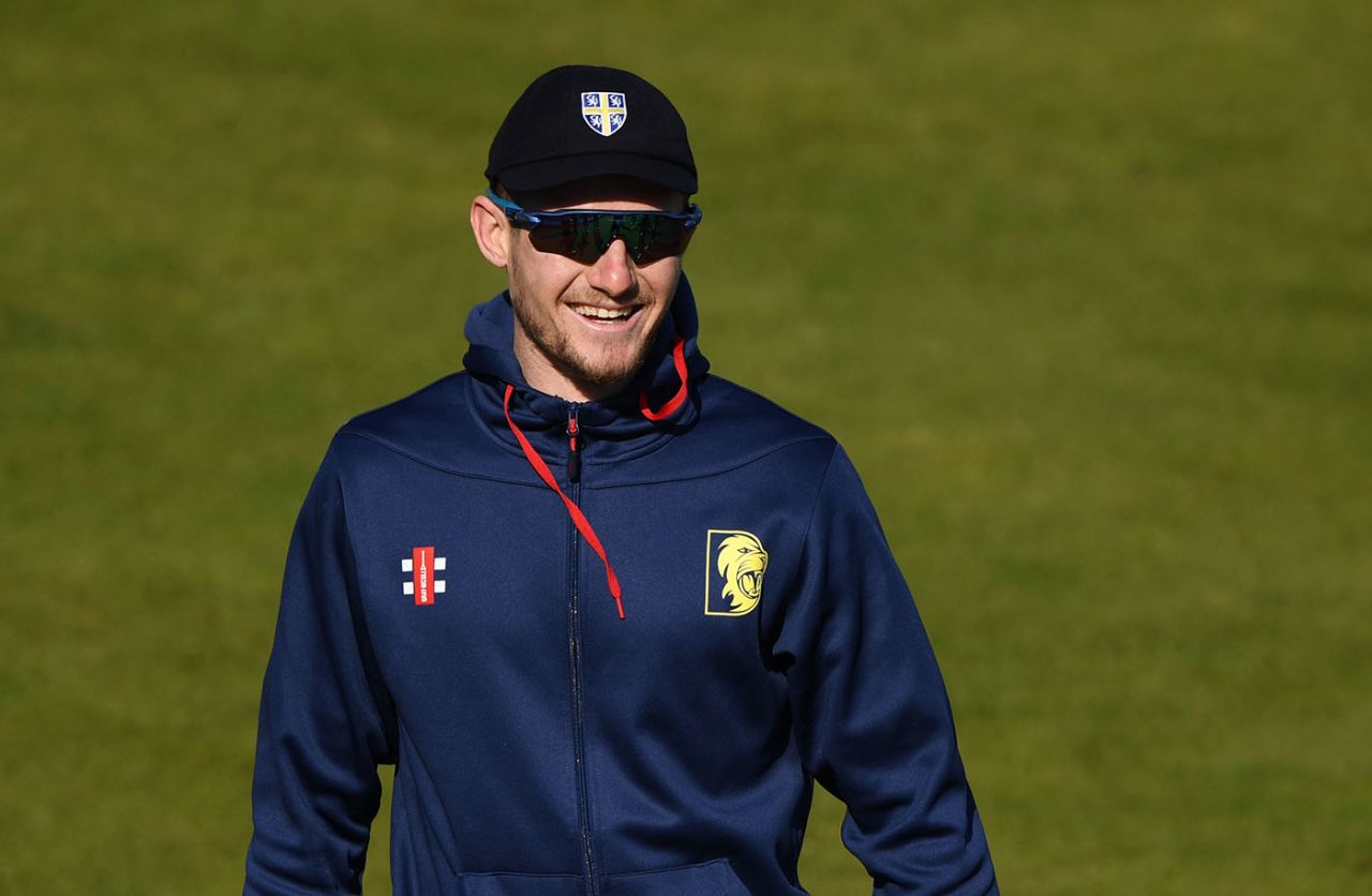 Cameron Bancroft of Durham warms up prior to his debut in the County Championship, Durham v Sussex, April 11 2019