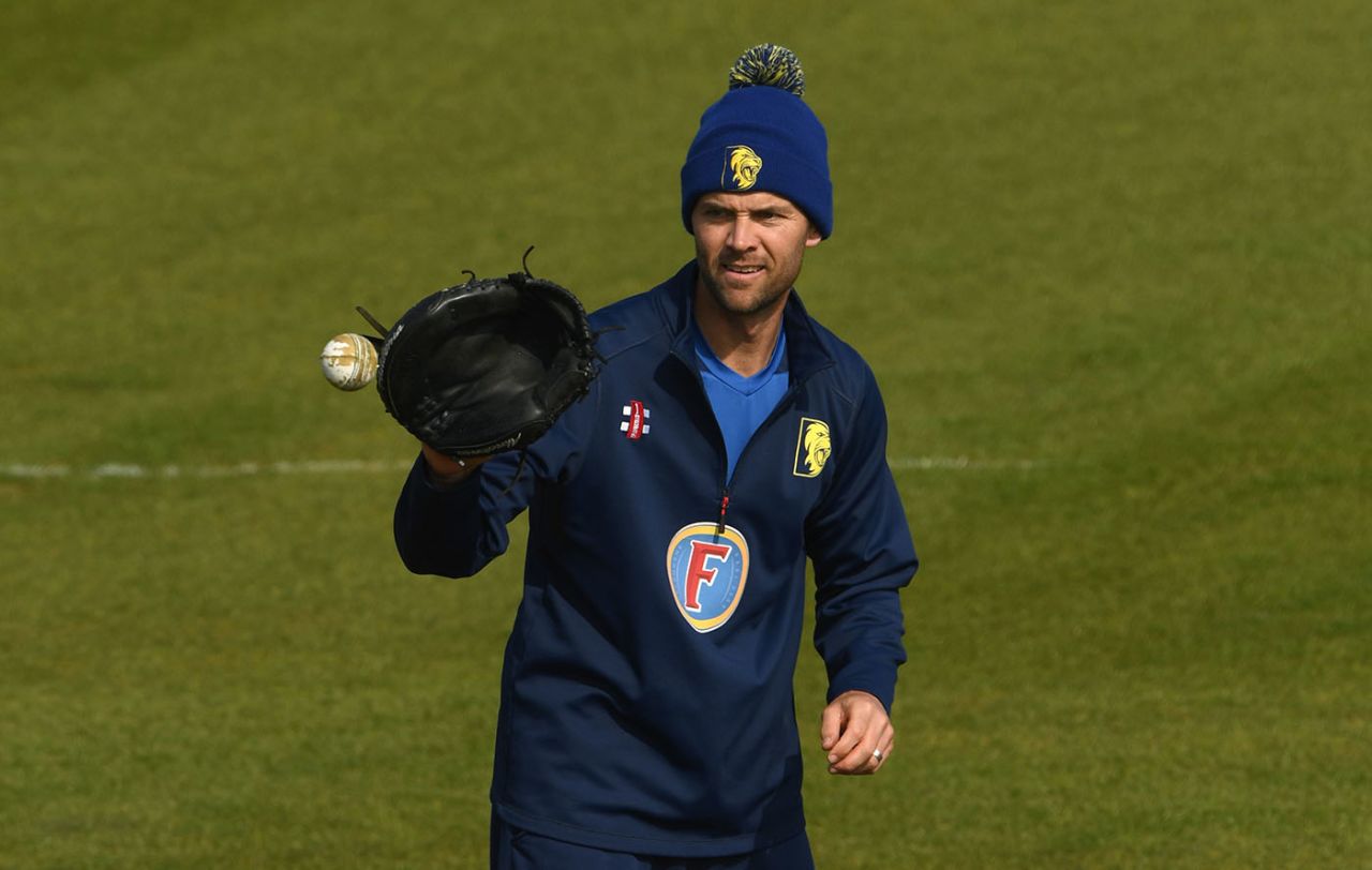 James Franklin leads a fielding drill, Durham v Leicestershire, Royal London Cup, North Group, Chester-le-Street, April 19, 2019