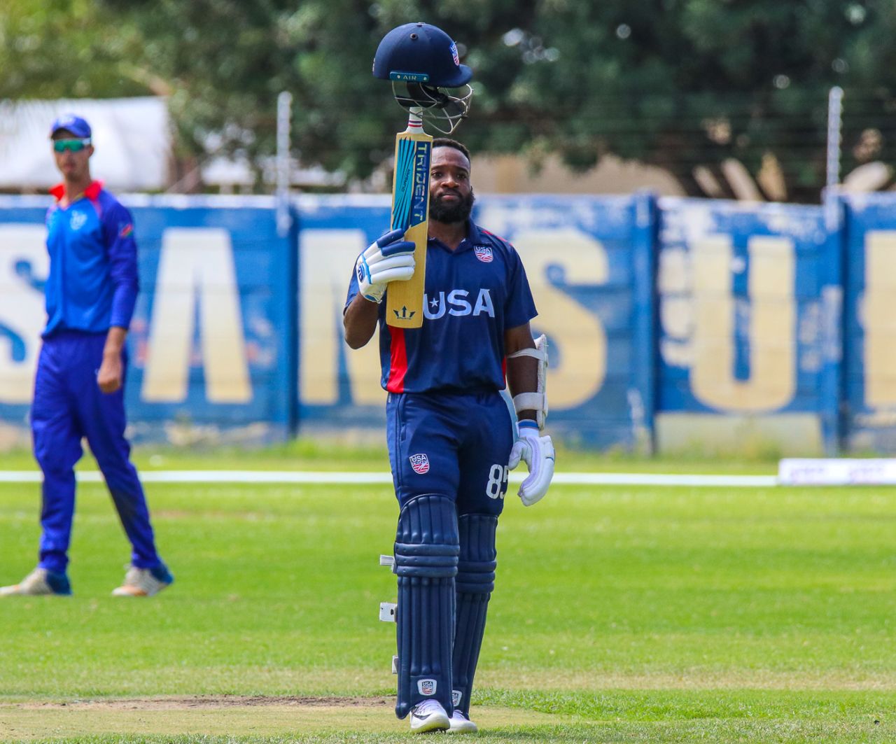 Aaron Jones pays homage to Chris Gayle after bringing up his maiden List A century for USA, Namibia v USA, WCL Division Two, Windhoek, April 21, 2019