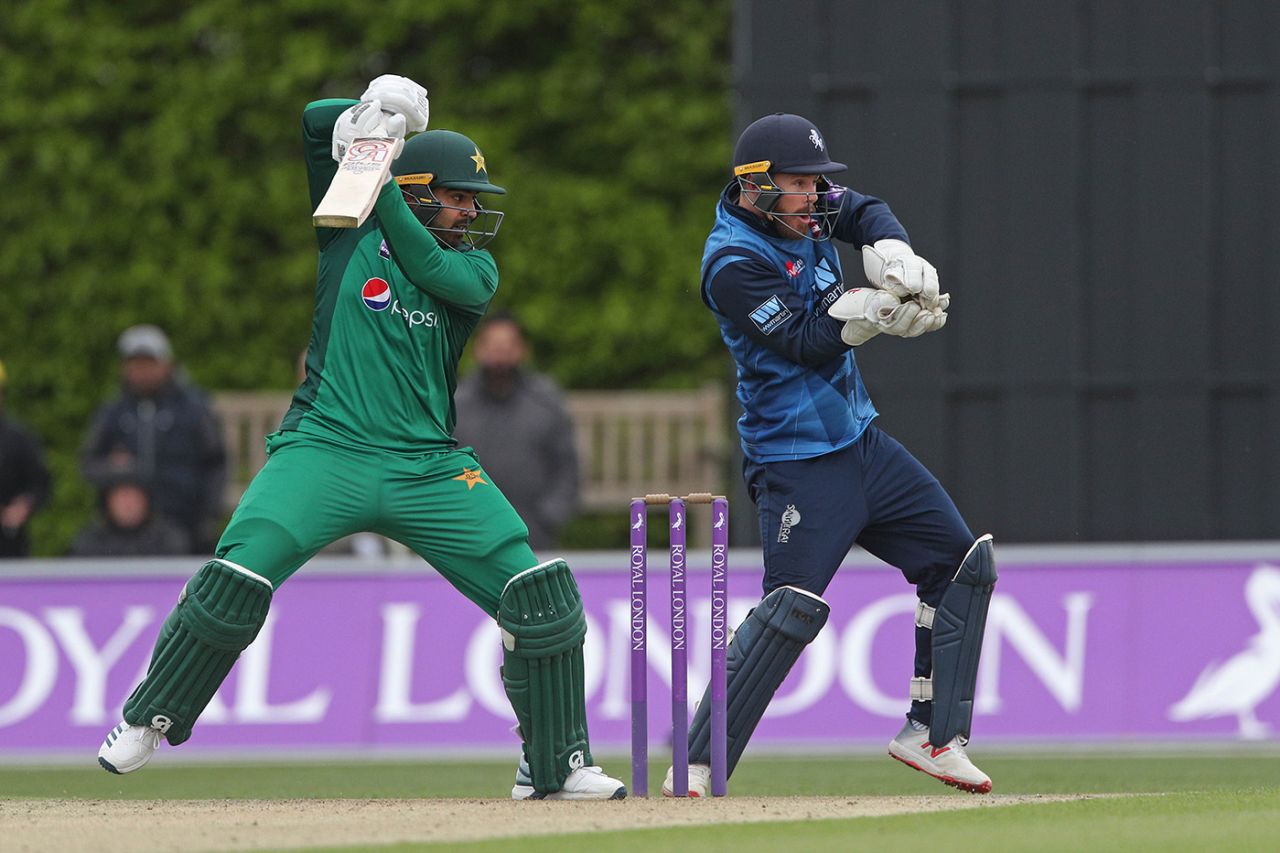 Haris Sohail rocks back to cut, Kent v Pakistan XI, Tour match, Beckenham, April 27, 2019