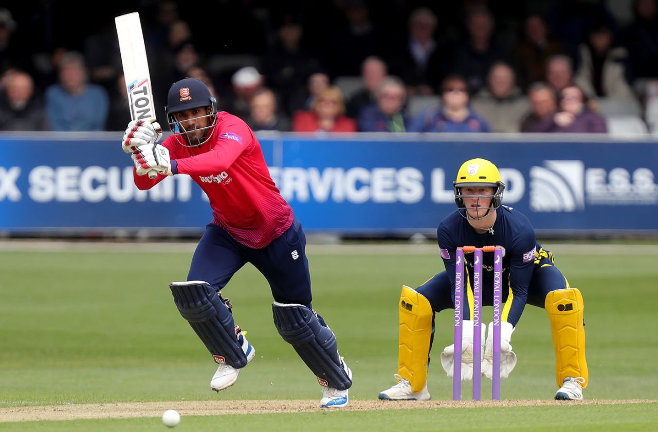 Ravi Bopara in batting action, Essex v Hampshire, Royal London Cup, Chelmsford, April 28, 2019
