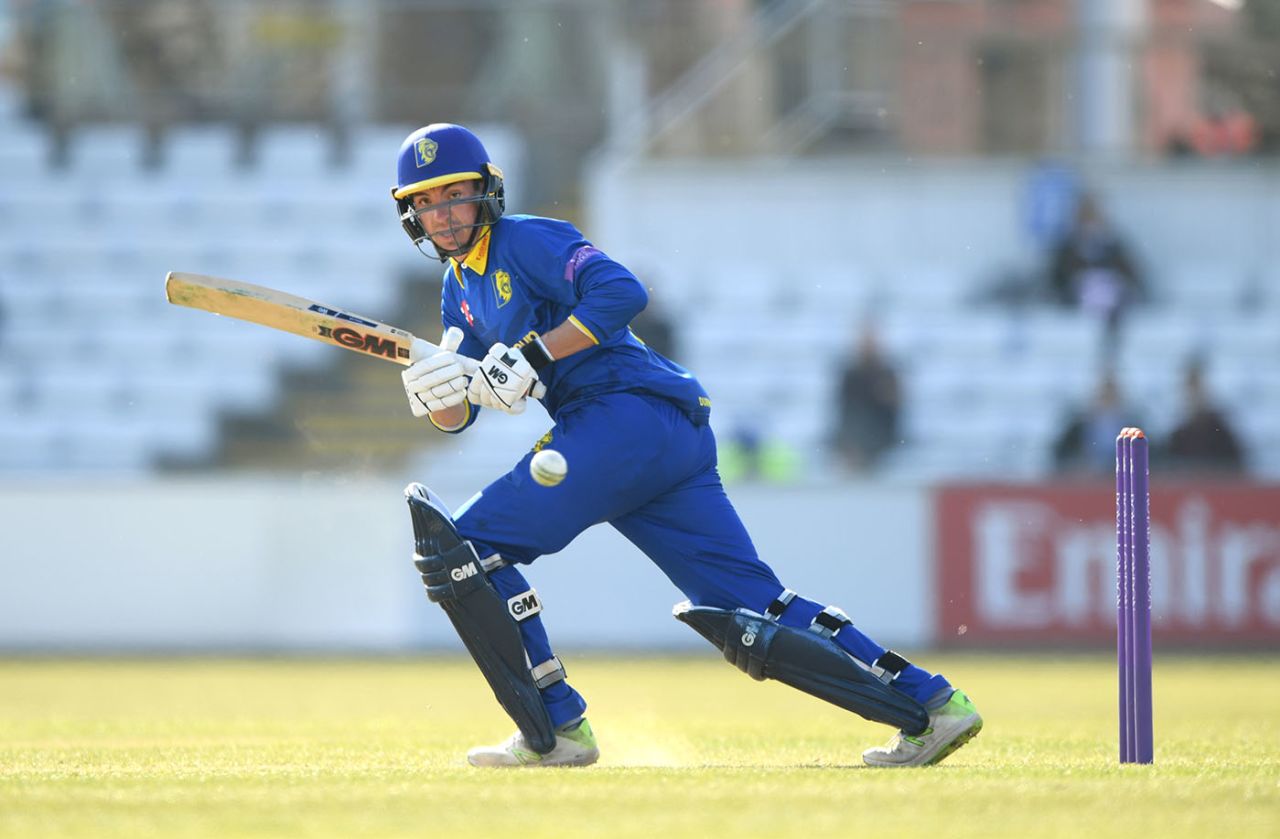 Durham batsman Michael Richardson hits out, Durham v Leicestershire, Royal London One Day Cup, Chester-le-Street, April 19, 2019
