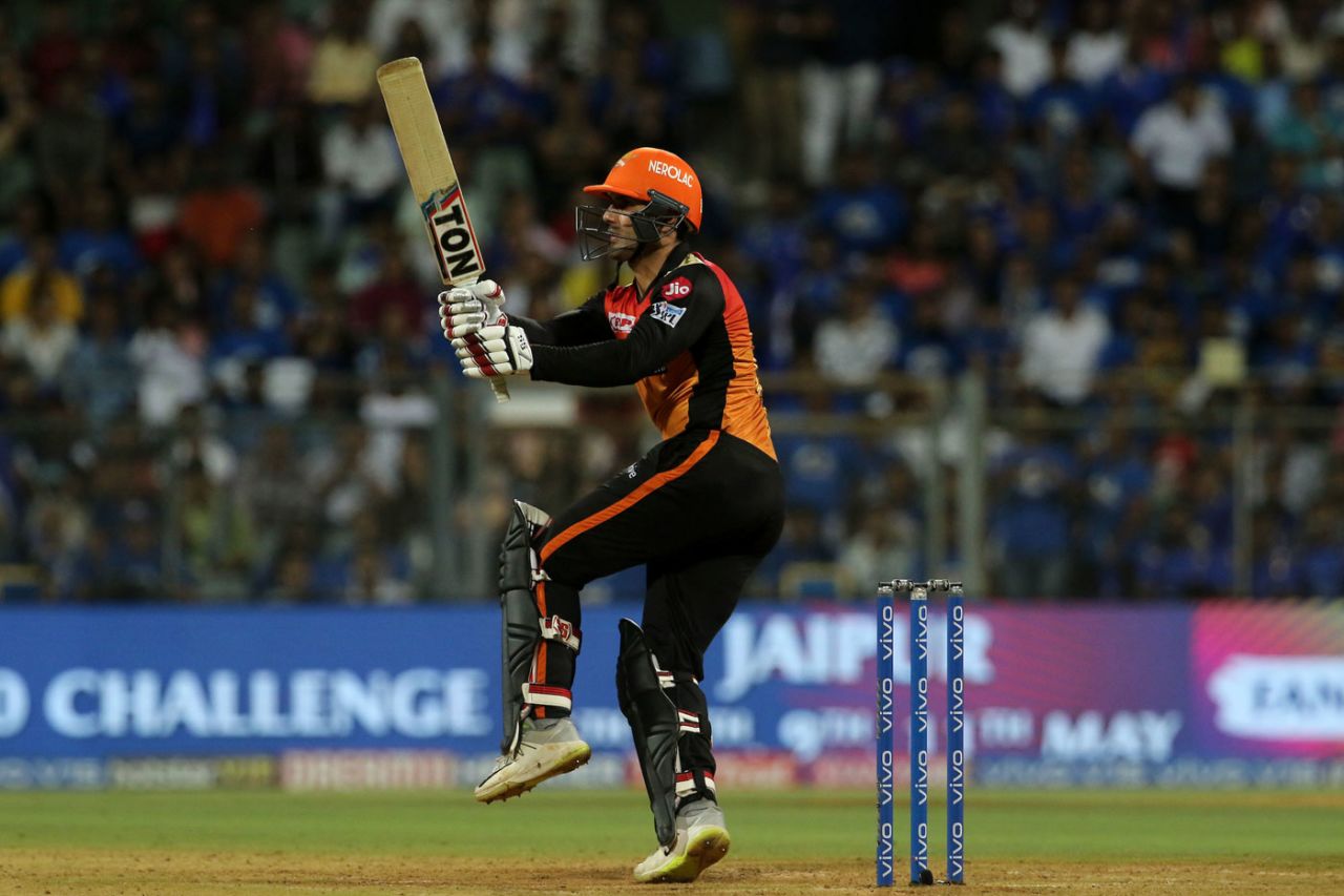 Mohammad Nabi pulls behind square, Mumbai Indians v Sunrisers Hyderabad, IPL 2019, Mumbai, May 2, 2019
