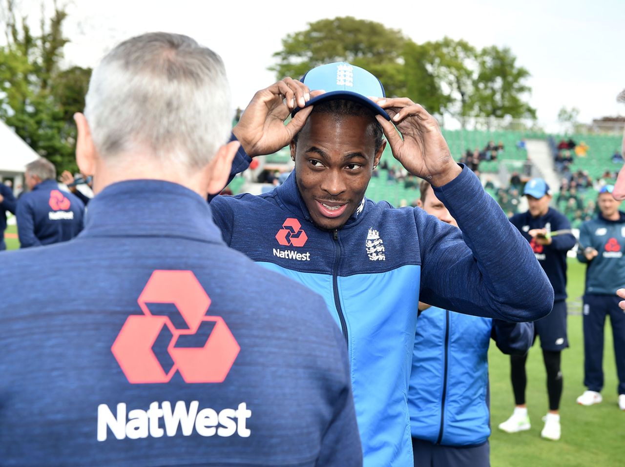 Jofra Archer tries his new ODI cap out for size, Ireland v England, only ODI, May 3, 2019