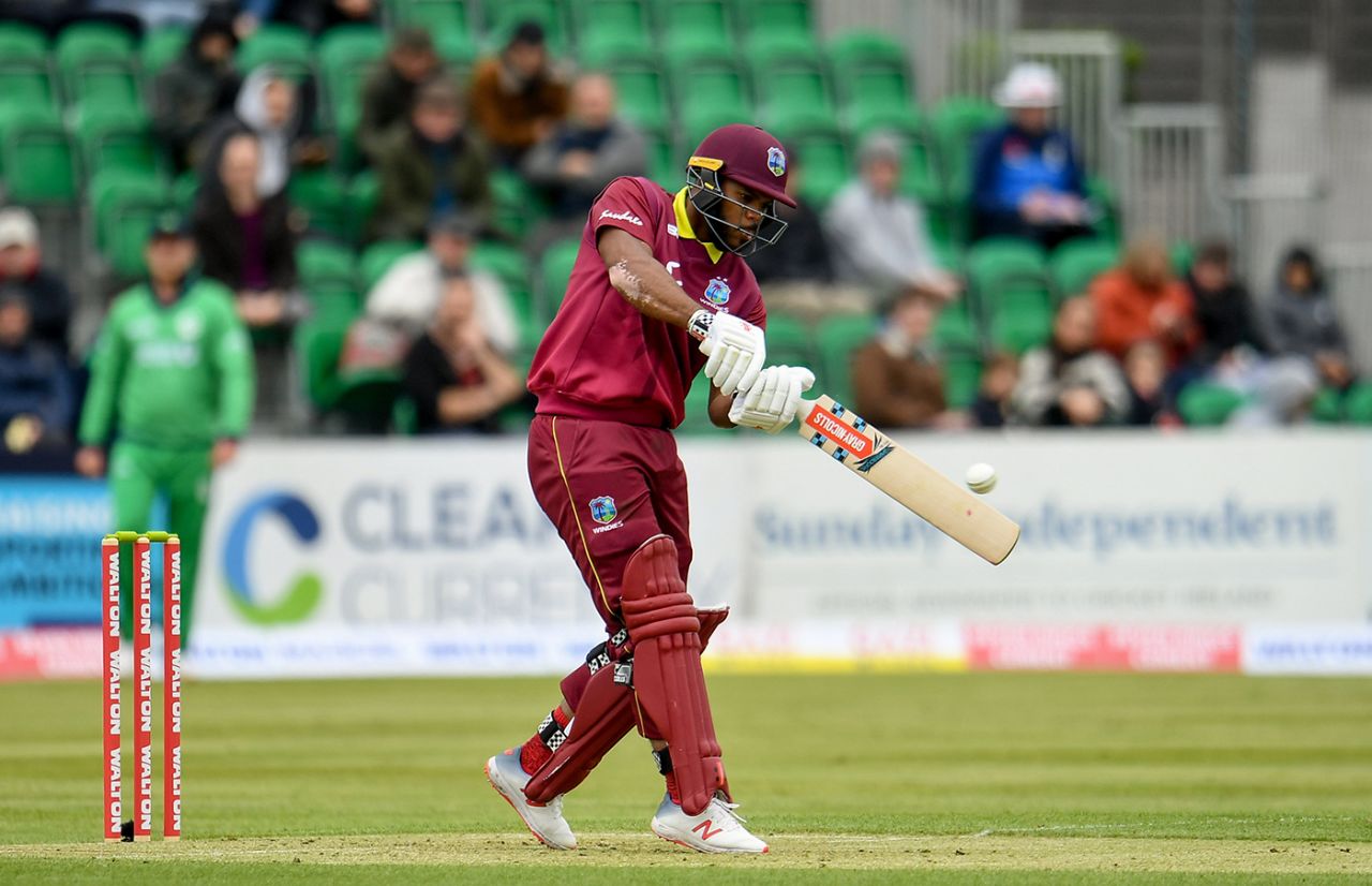 John Campbell plays a pull, Ireland v West Indies, Ireland Tri-Nation Series, Dublin, May 5, 2019