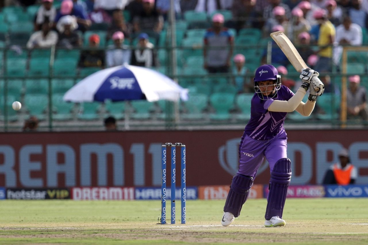 Shafali Verma clubs one to the off side, Trailblazers v Velocity, Women's T20 Challenge, Jaipur, May 8, 2019