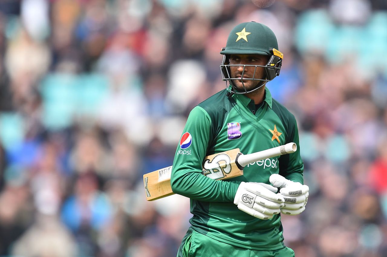 Fakhar Zaman leaves the field after losing his wicket to Jofra Archer, England v Pakistan, 1st ODI, The Kia Oval, London, May 8, 2019